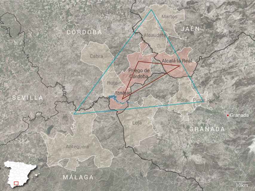 Los triángulos de los suicidios en la Andalucía Oriental