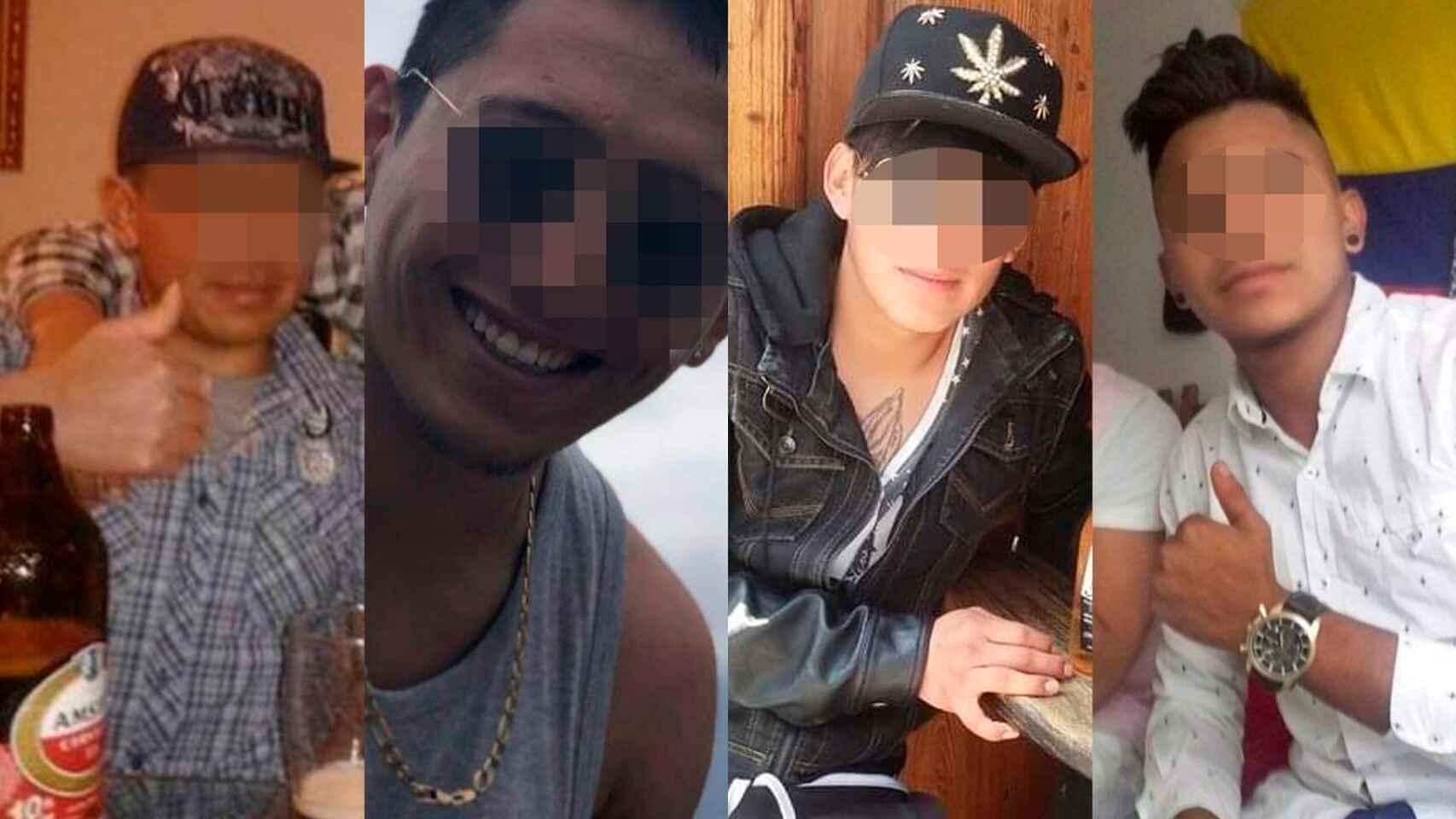 Los cuatro presuntos violadores a los que el juez envió a prisión tras agredir sexualmente a una joven de 19 años.