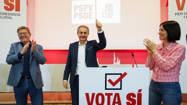 Zapatero, junto a Puig y la ministra Diana Morant